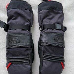The North Face Black and Red Winter Mittens